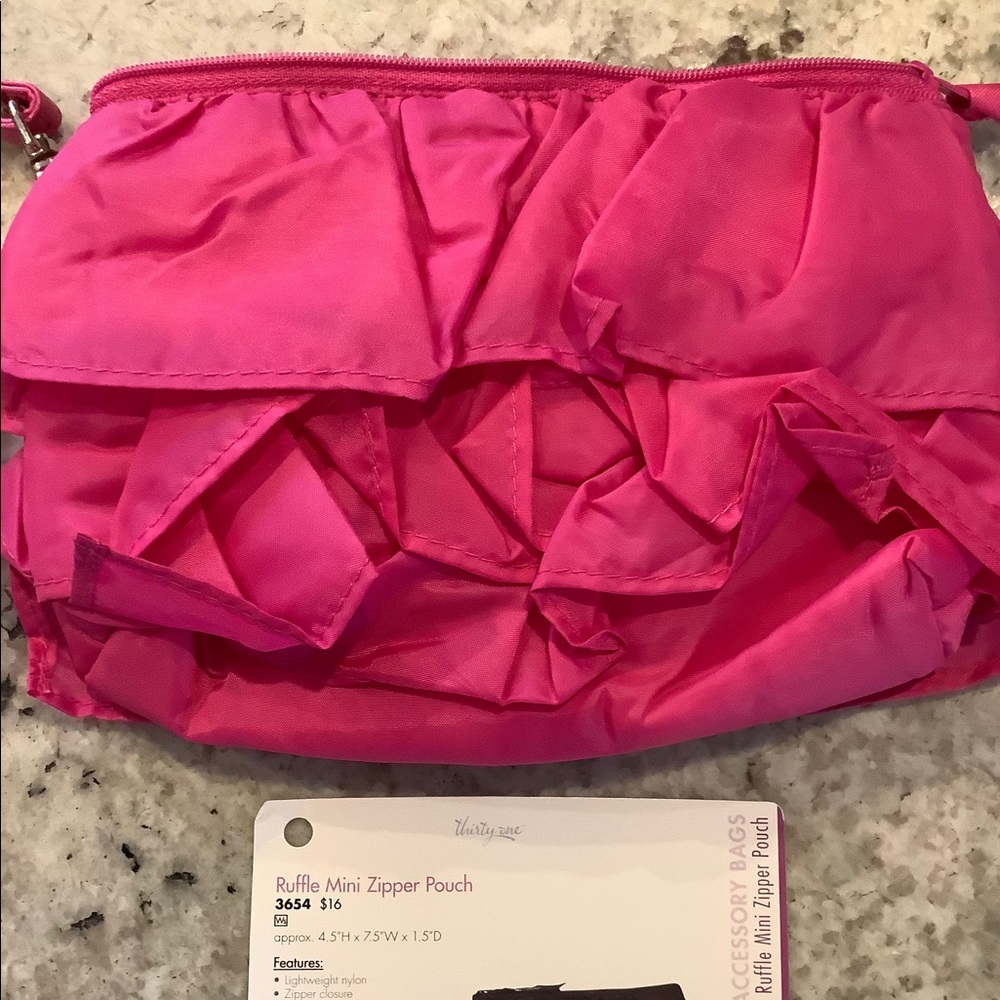Thirty-One Ruffle Mini Zipper Pouch